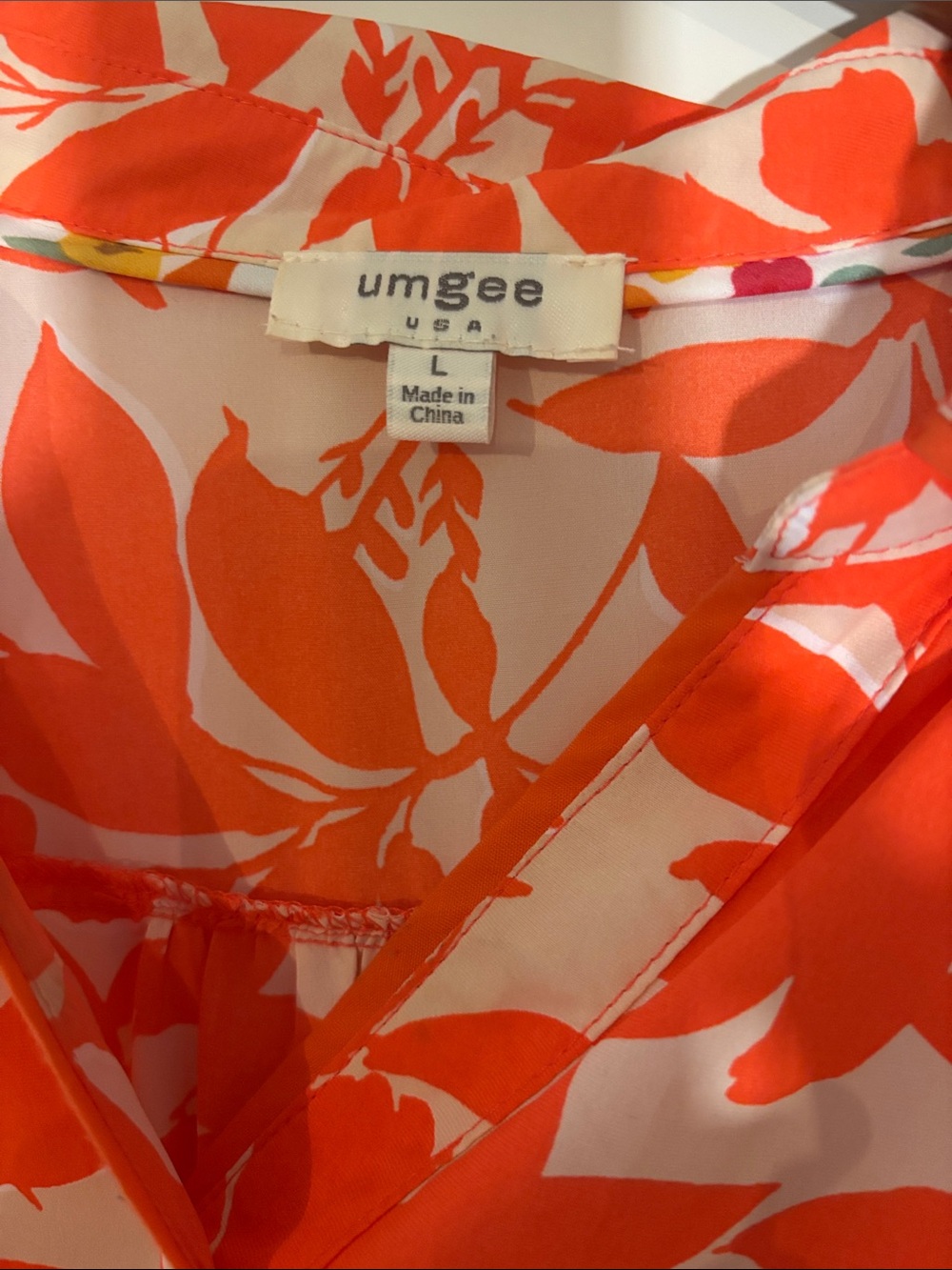 Umgee Orange and White Floral Maxi Dress - Picture 3 of 4